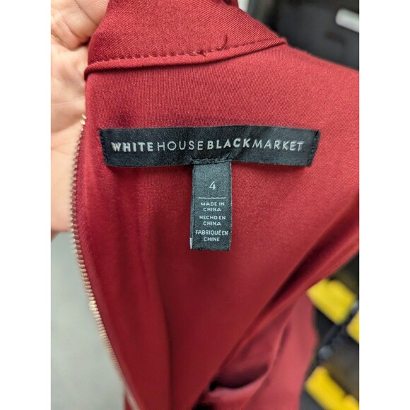 WHBM Size 4 Deep Red Mock Neck Bodycon Dress - Picture 8 of 10